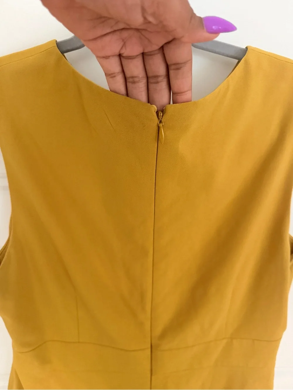 Tahari ASL Mustard Yellow Sheath Dress with Belt Accent - Picture 4 of 5